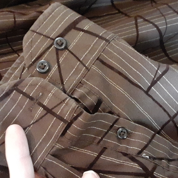 Eighty eight mens button down large brown gold velour stripe long sleeve XXL - Picture 5 of 11